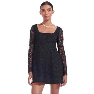 STAUD Beth Lace Long Sleeve Mini Dress Sz 10 New With Tags